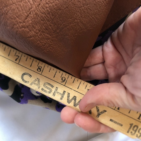 Purple Leopard Print Canvas and Faux Leather Overnight Bag - Picture 7 of 16